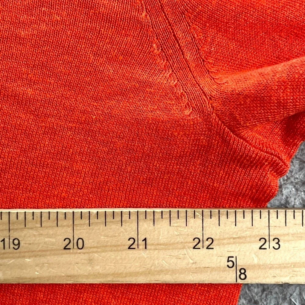 Banana Republic Silk-Linen V Neck Sweater Mens L Orange Office Career Minimalist